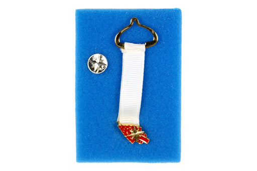 Order of the Arrow Drop Ribbon Service Award White with Pin