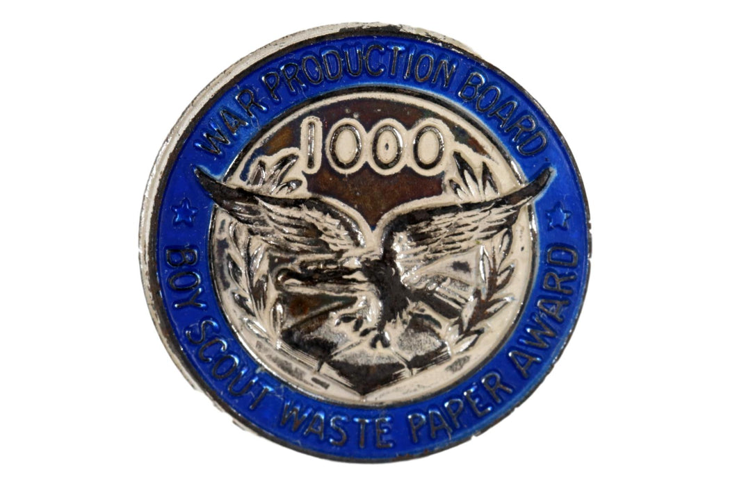 1000 Pound Waste Paper Award Button Hole Pin