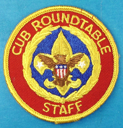 Cub Scout Roundtable Staff Patch Blue Center Gauze Back