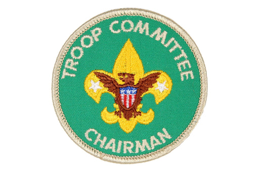 Troop Committee Chairman Patch 1970s Plastic/Gauze Back