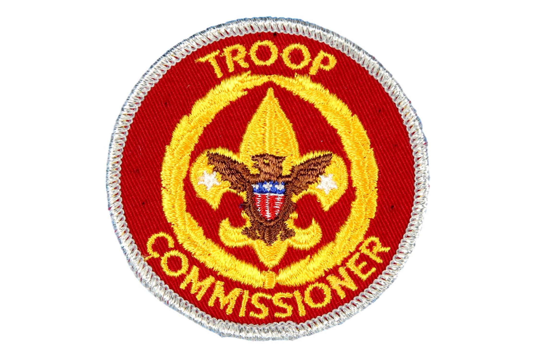Troop Commissioner Patch Silver Mylar Border — Eagle Peak Store