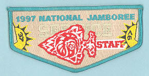 1997 NJ Order of the Arrow Service Corps Flap Green Border