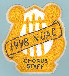 1998 NOAC Brotherhood Chorus Staff Chenille