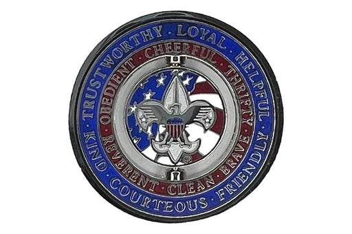 Scout Law Flip Spin Challenge Coin