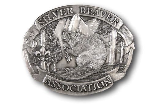 Silver Beaver Belt Buckle 3 1/4"