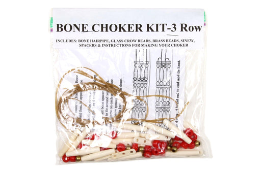 3 - Row Choker Kit - Bone - Red Beads