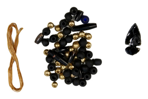 Necklace Kit Arrowhead with Buffalo and Black Beads
