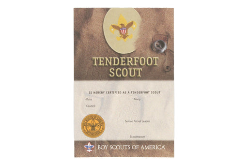 Tenderfoot Pocket Certificate