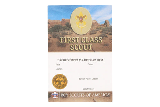 First Class Pocket Certificate