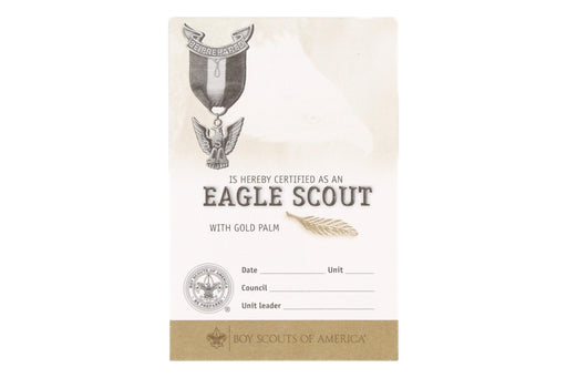 Eagle Scout Gold Palm Pocket Certificate