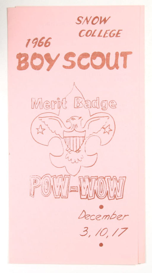 1966 Snow College Merit Badge Pow Wow Program